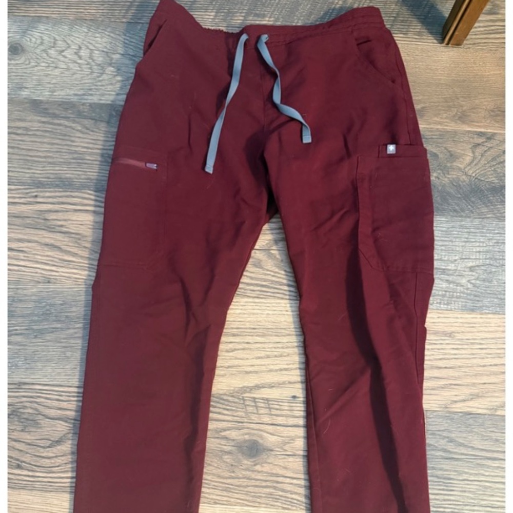 Figs medium burgundy Yola pants